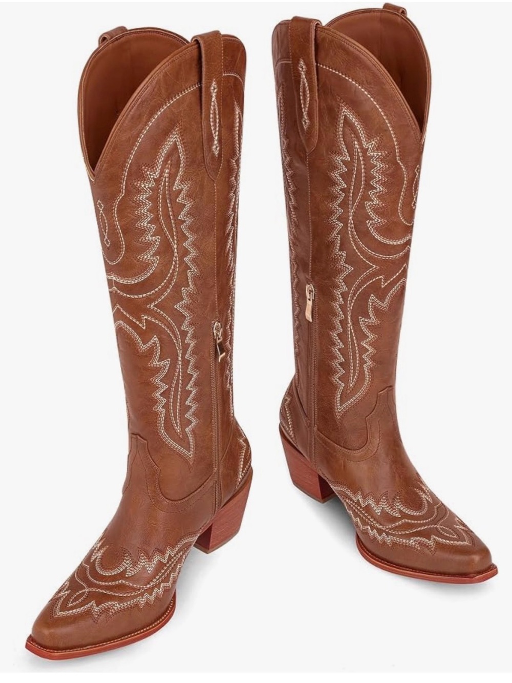 Women’s Brown Western Embroidered Cowboy Boots - Picture 4 of 5